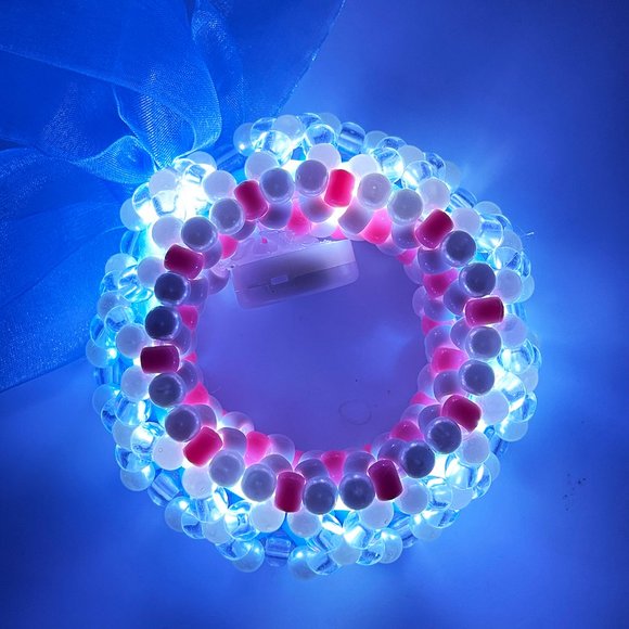 LASR Love Dream Light Up Ribbon Rave Kandi Bracelet - Picture 4 of 6